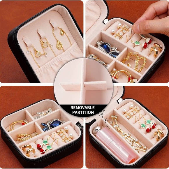 Black Travel Jewelry Case - Picture 7 of 9